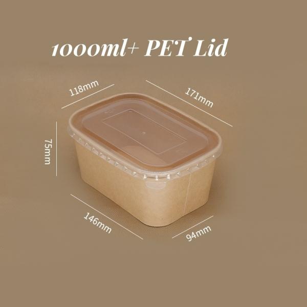 1000ml Kraft Lunch Box Takeaway Food Containers with Lid Currency US Custom Printed