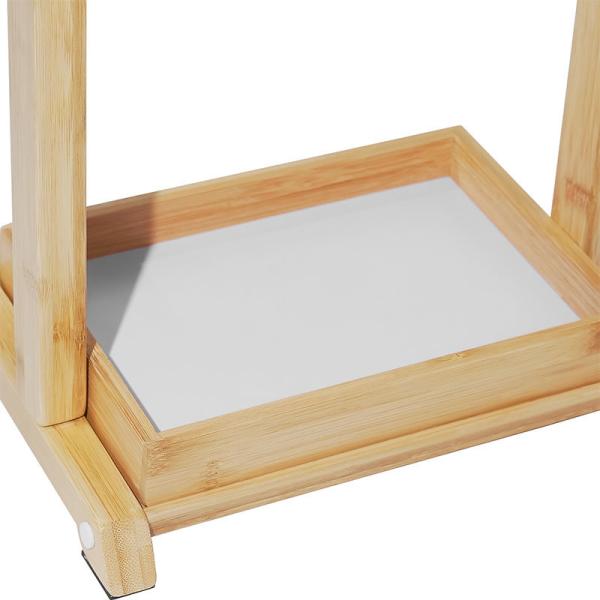 Porta-toalhas de bambu sustentável para banheiros e banheiras de cozinha