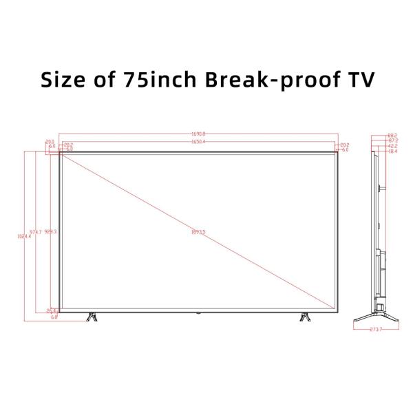 Premium 75 Commercial Displays High-performance 4K Smart TVs with Metal Chassis & 4mm Tempered Glass