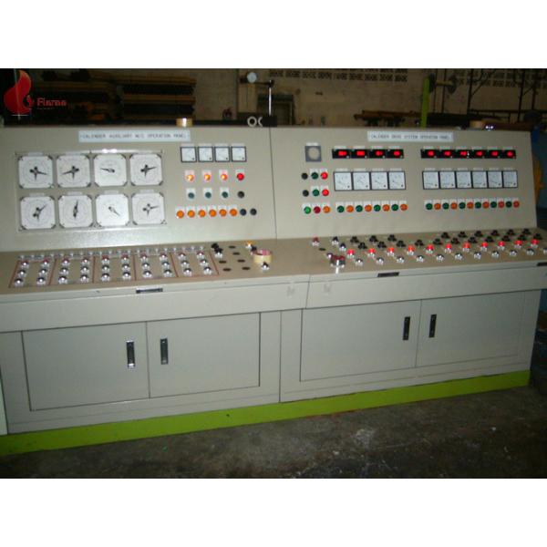 Transparent PVC Film 4 Roll Calender Machine With Double Throttle Line Thikness 0.06 - 0.8mm