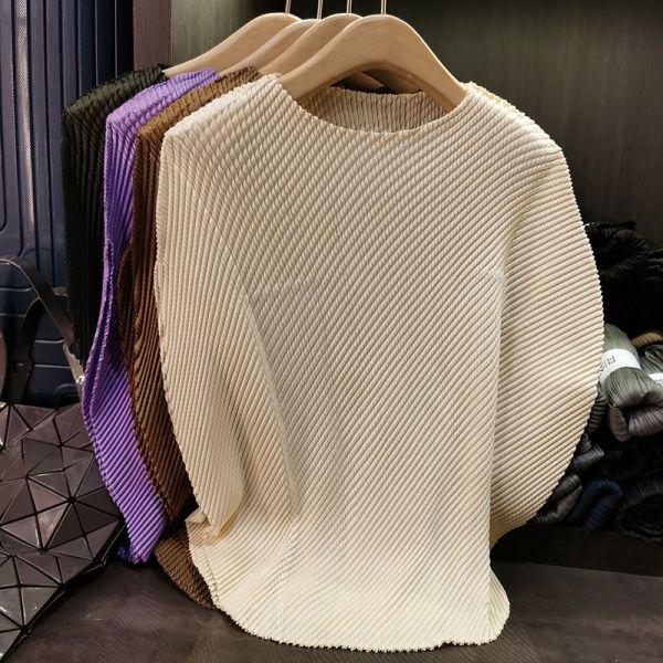 Women's Loose-Fitting Batwing Sleeve T-Shirt for Spring Summer Casual New Solid Color Dragon Scale Design