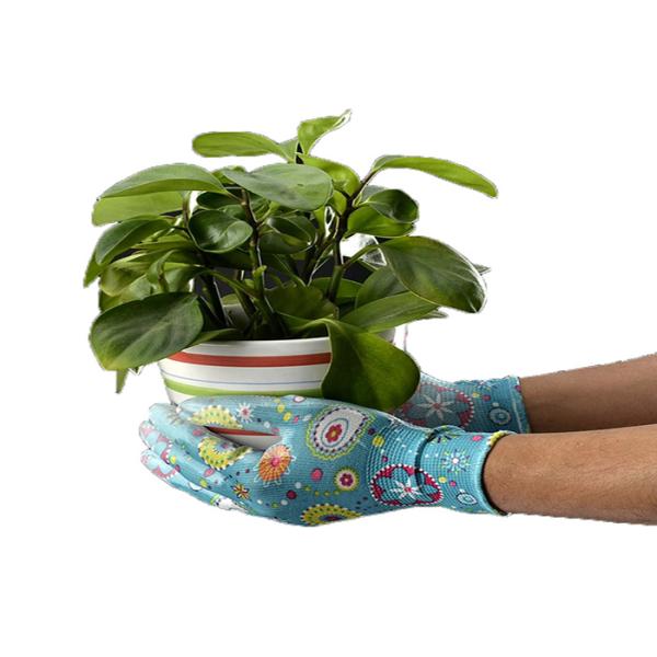 Nitrile Coated Garden Work Gloves Polyester Liner Clear Safety Gloves