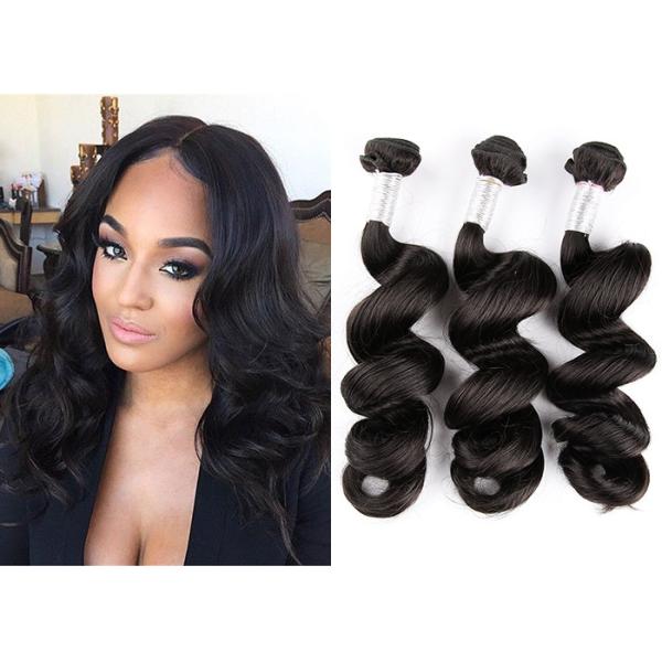 Black Remy Peruvian Virgin Human Hair Extensions 18