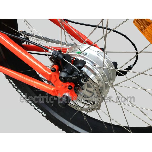 750W Electric Beach Cruiser Bikes Orange Aluminum Alloy 6061