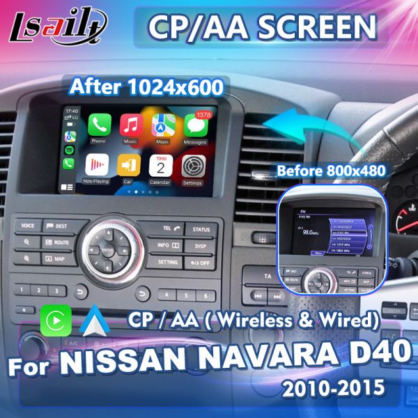 Lsailt Wireless Android Auto Multimedia Carplay Screen for 2010-2015 Nissan Navara D40