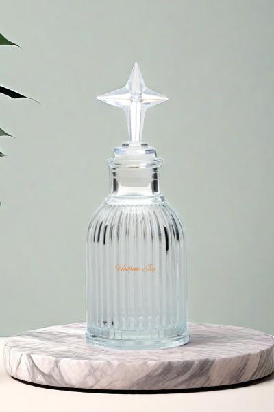 Airtight Small Glass Diffuser Bottles 85ML With Fancy Cap LFGB