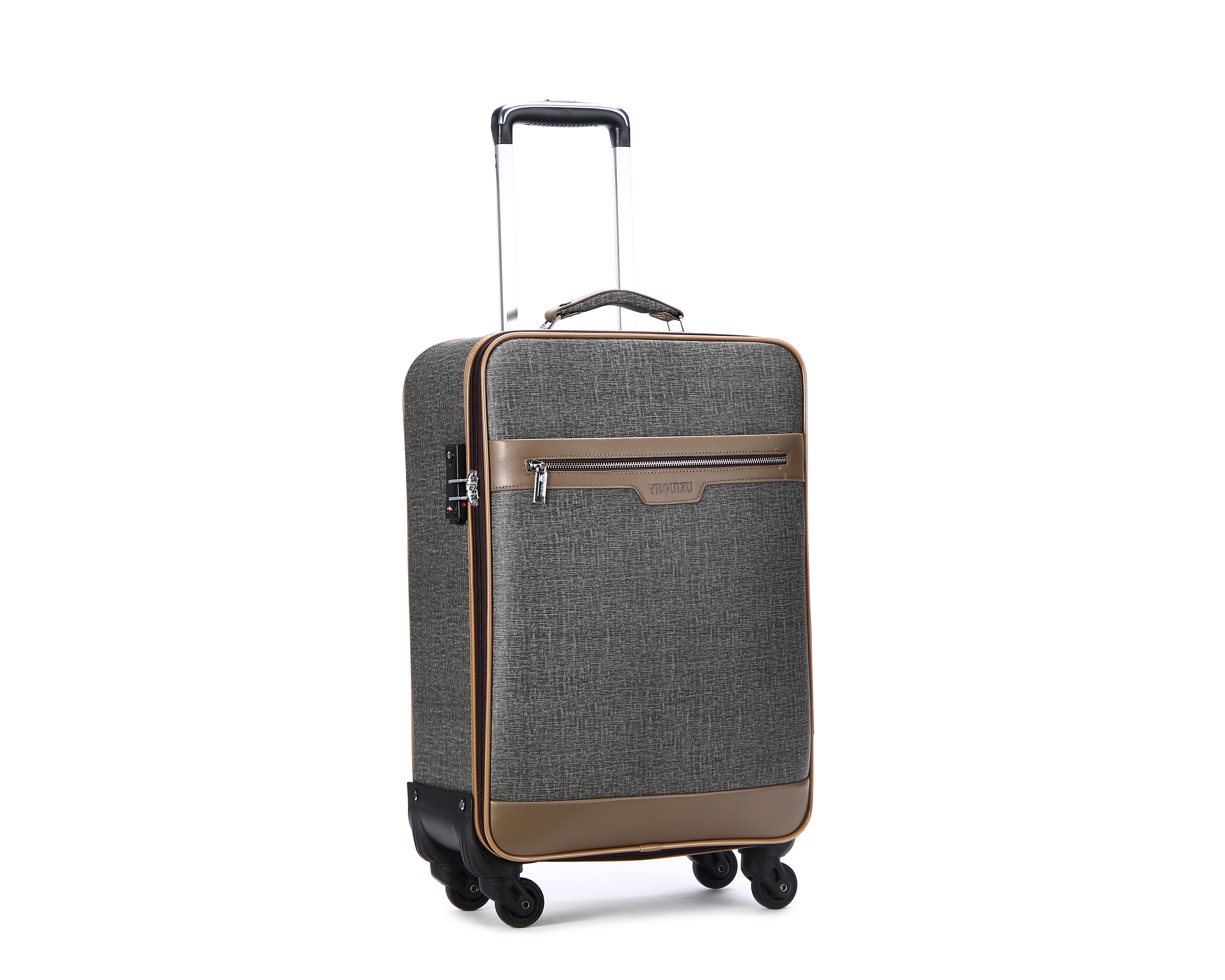 Luxury Modern Leather Luggage Bag Trolley Water Resistant Luggage With Spinner Caster