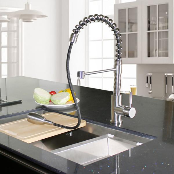 Hot And Cold Water Stainless Steel Faucet With Pull Out For Kitchen