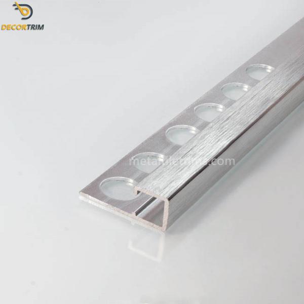 Metal Aluminium 10mm Square Edge Tile Trim For Tile Edging Protection