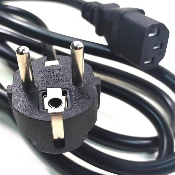 EU Plug Standard C13 Power Cord VDE Certified 1.5m 1.8m Cooper Material Apply to VDE Standard EU Certification Standard