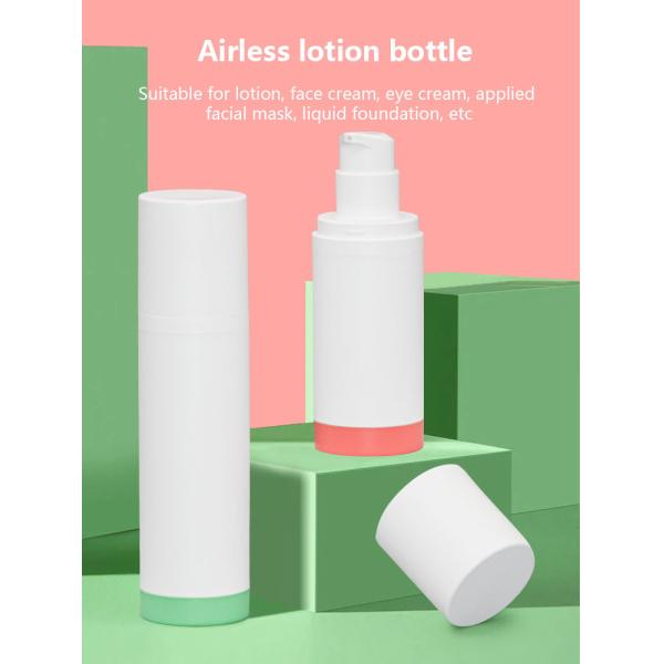 30ml 50ml 100ml Airless Cosmetic Bottles Refillable Lotion Cream Round Shape Vacuum