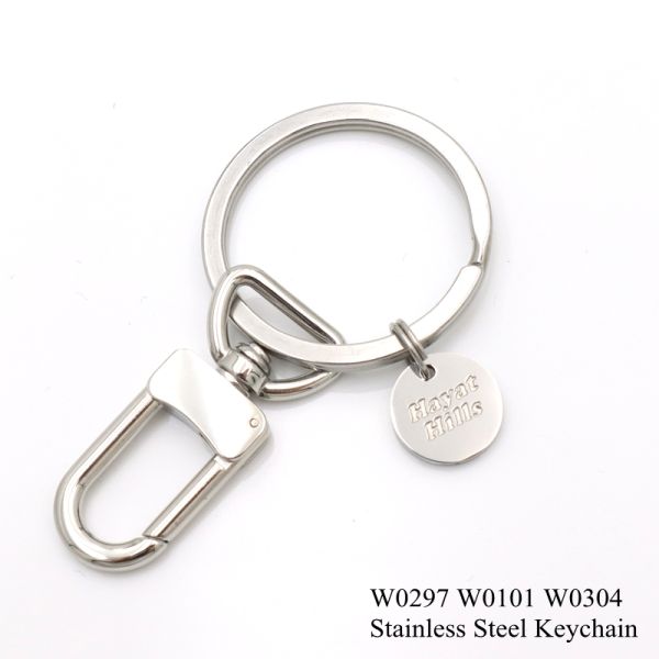 32mm Stainless Steel Flat Split Key Ring - Rust-Free Heavy-Duty O Ring with Custom Engraving & Chain Option