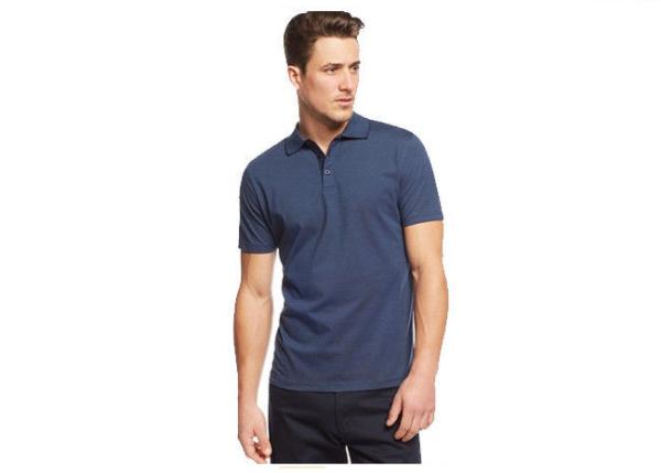 Mature Men's Casual Work Uniforms , Comfortable Grey Color Cotton Polo Shirts
