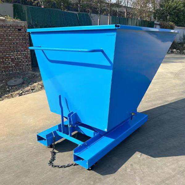 Construction Steel Tipping Bins / Forklift Bin Tipper Forklift Dumpster Attachment