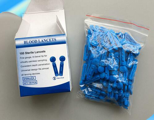 Sterile Reusable Lancing Device Twist Top Blood Lancet With Plastic Handle