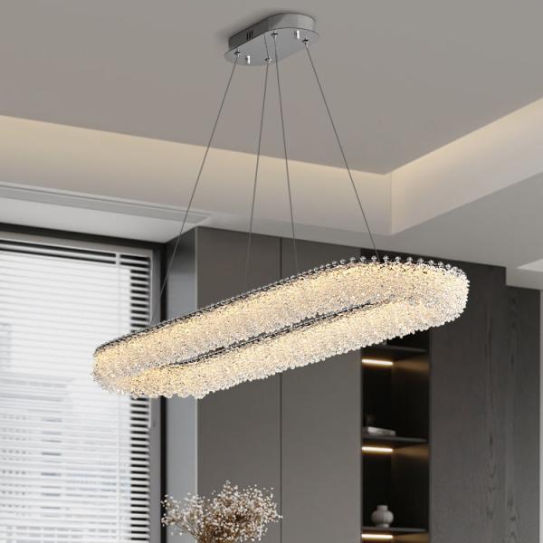 JYLIGHTING Led Stainless Steel Crystal Pendant Light Chandelier for Room Modern Pendant Light