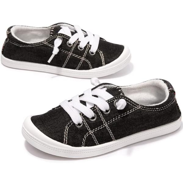 Girls And Boys Kids Canvas Sneakers Low Top Comfortable Walking Shoes
