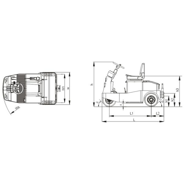 Tractor eléctrico de la remolque del sistema completo de la CA diseño de la dirección de la gama de 2 toneladas de alto