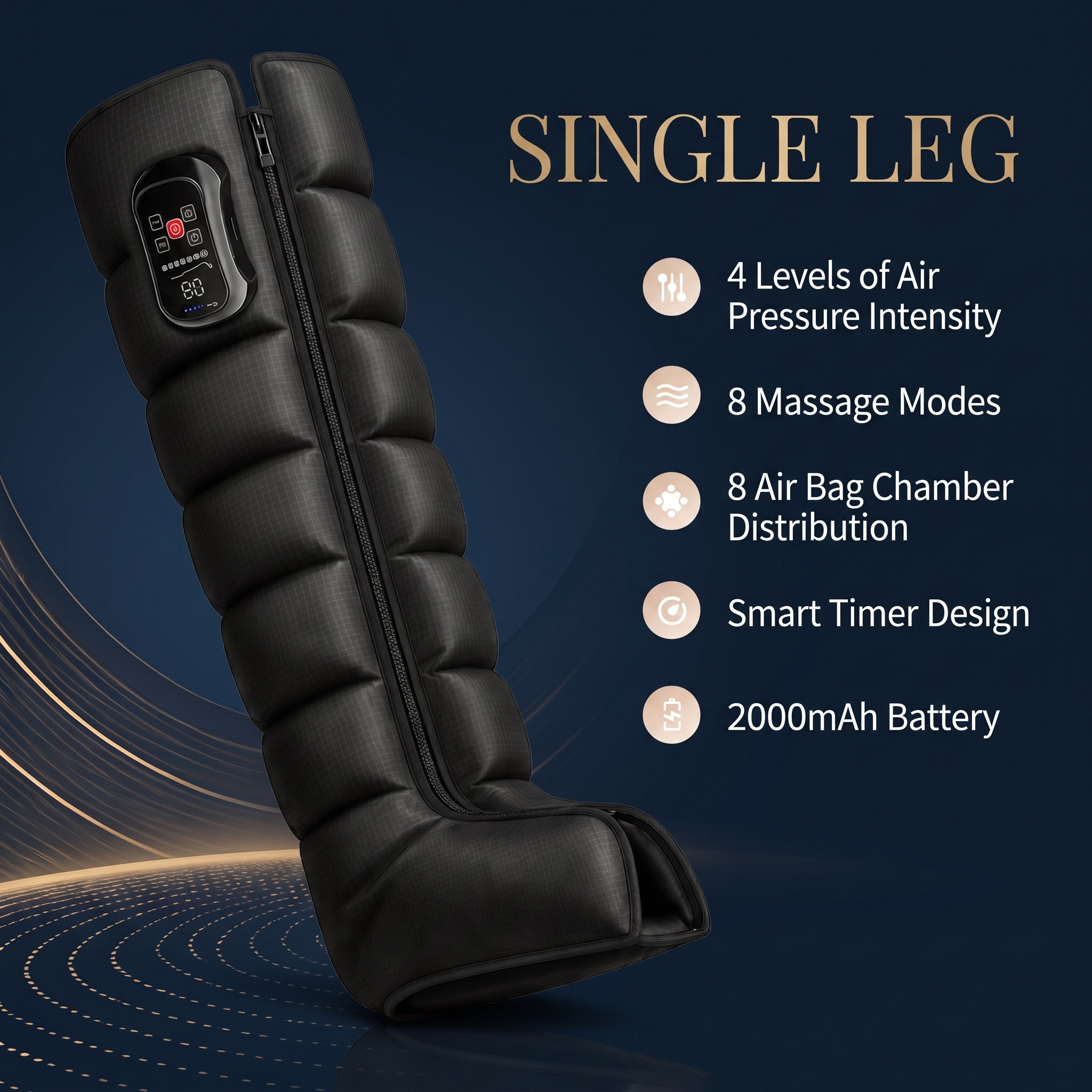 ZN-LD02 Professional 8-Chamber Air Compression Leg Massager for Recovery and