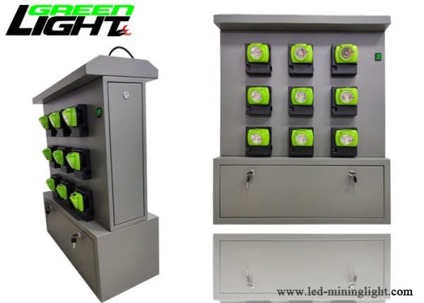 Fast Charging Miners Helmet Light 18 Unit Double Sided Small Safety Charging Cabinet