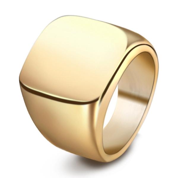 revestimento chapeado ouro do pó de Ring Geometric Silver Steel Ring do dedo dos homens 316L
