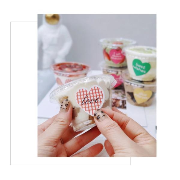 Copo de sorvete de sobremesa transparente Mini Copo de bolo Embalagem Copas de plástico com tampa