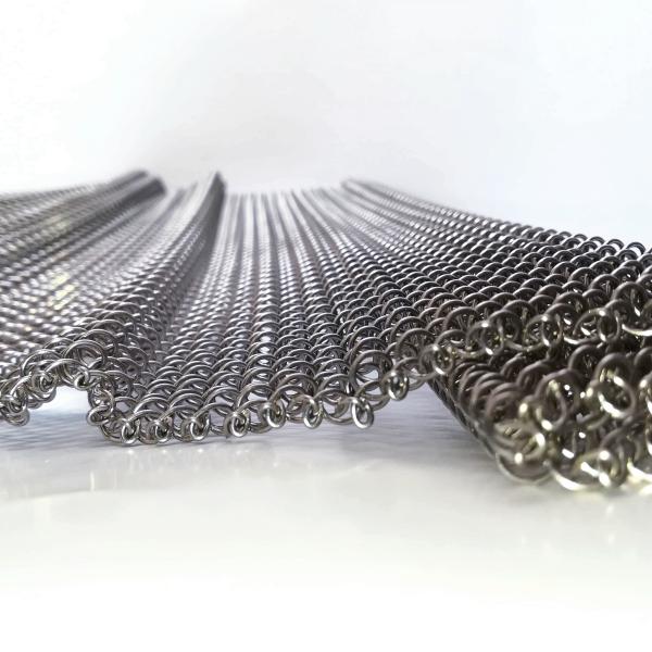 JDW Anodized Aluminum Metal Coil Curtain / Woven Wire Curtain Corrosion Resistant