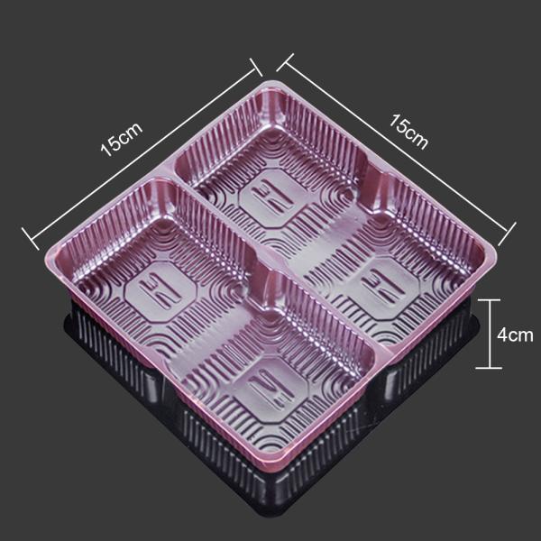 Purple Virgin Food Grade PP 15*15*4cm Plastic Pastry Tray