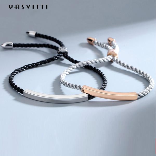 веревочки браслета 316L SS слайдера шарика 3.5g 0.59ft браслеты серебряной Handmade серебряные