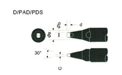 Length 159mm Apollo Soldering Iron Copper Tips DCS-30PC