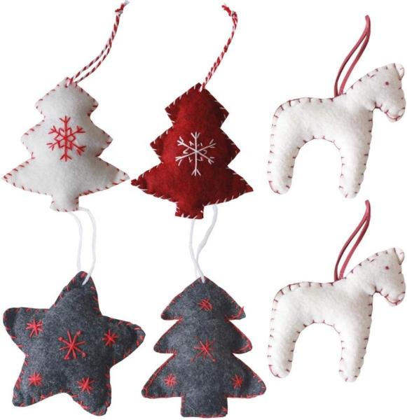 100% Handmade Wool Felt Craft Christmas Decorations Multi - Color Choice Customized