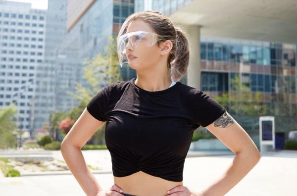 Double Sided Anti Fog Face Shield , Eyeglass Type Face Shield Oversized Windproof