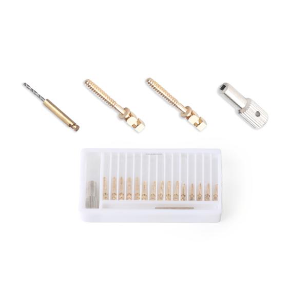 MFDS Standard Teeth Dental Implant Supplies Tapered Screw Post Kit 24k Gold Plated