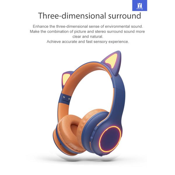 Colorful Wireless LED Headphone With Mic 40mm Drives Stereo Deep Bass Sound Gaming Headset