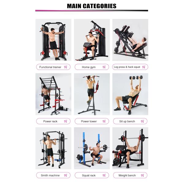Multi Function Adjustable Gym Bench Set Metal Construction for Home and Commercial