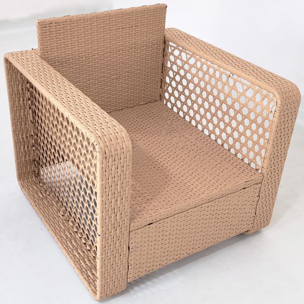 Factory New Style Set of 4 Garland Weaving Rattan Wicker Garden Leisure Conversation Coffee Table Sofa Set