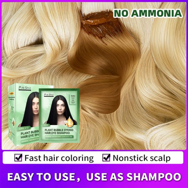 Shampoing colorant capillaire végétal pour une couverture rapide des cheveux gris à domicile