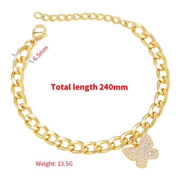 Золото карата циркона 18 инкрустации покрыло цепной микро- кубинський замок ключа браслета связи