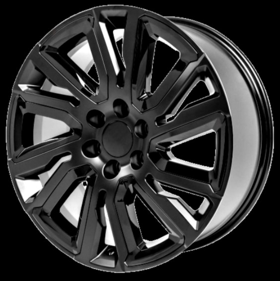 TUV 22 Inch GMC Denali Replica Wheels 5901 Gloss Black Chevy Tahoe Chrome Rims