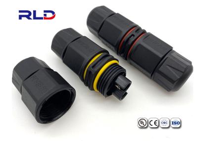O tipo fio IP68 bonde do parafuso do cabo distribuidor de corrente conduziu 2 o conector impermeável do plástico do Pin do Pin 3