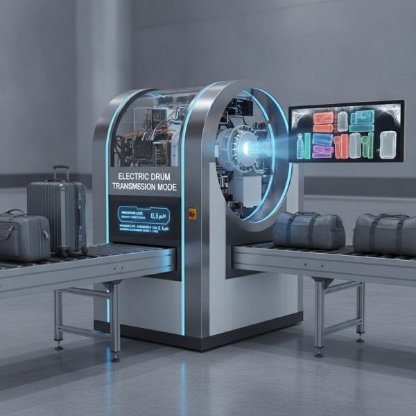 Electric Drum Transmission Mode X Ray Baggage Scanner Providing Maximum Leak Below 0.3 μGyH and Maximum Leakage Radiation Under 0.1μGyH for Security