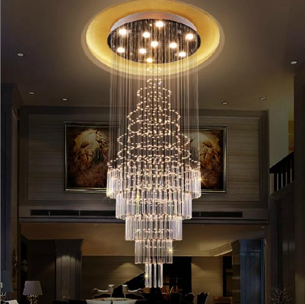 Modern Luxury Muti Size Crystal Hanging Lights For Hotel