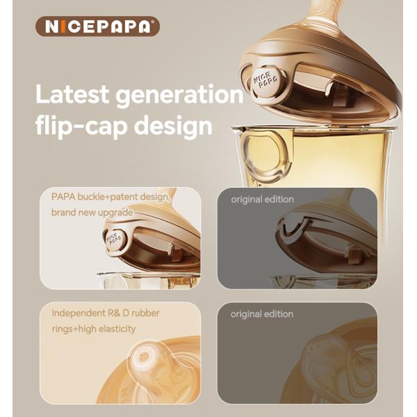 NICEPAPA FLIP-CAP PPSU детская бутылка Удушение Спасение Biberon 300ML детская смесь грудное молоко детская продукция для детей