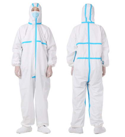 Unisex Disposable Protective Coveralls , Chemical Resistant Disposable Coveralls