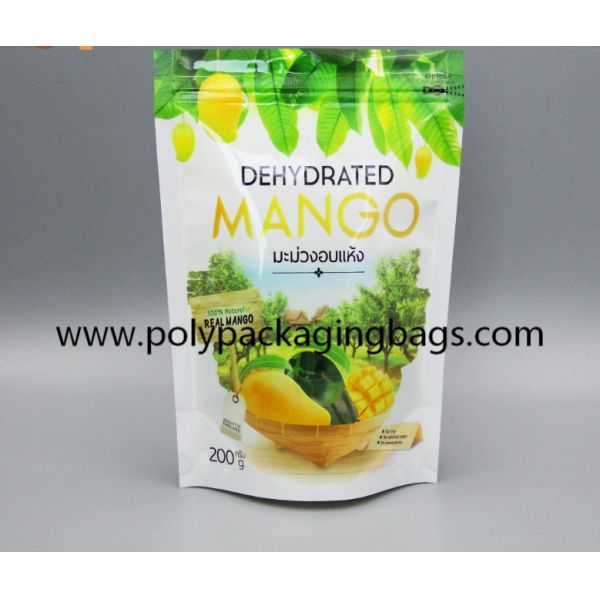 Aluminum Foil Stand Up Ziplock Bag Stand Up Pouch With Zipper For Dried Mango Packing