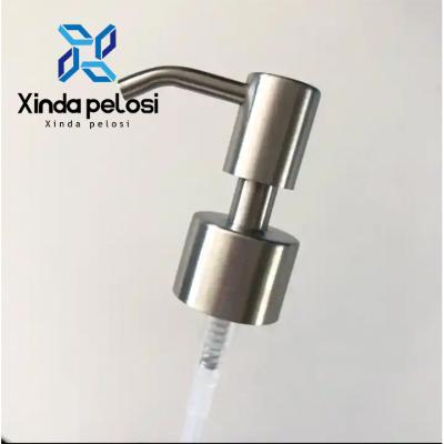 Dispensador de sabão de espuma manual Bomba de sabão e loção metálica de topo plano Bomba de distribuição de sabão e loção níquel escovado