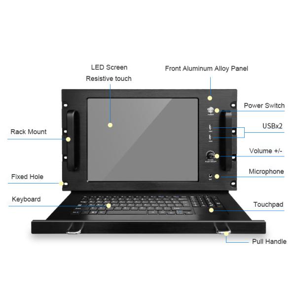 6U 15 компьютер держателя шкафа дюйма RS232 80W промышленный с клавиатурой