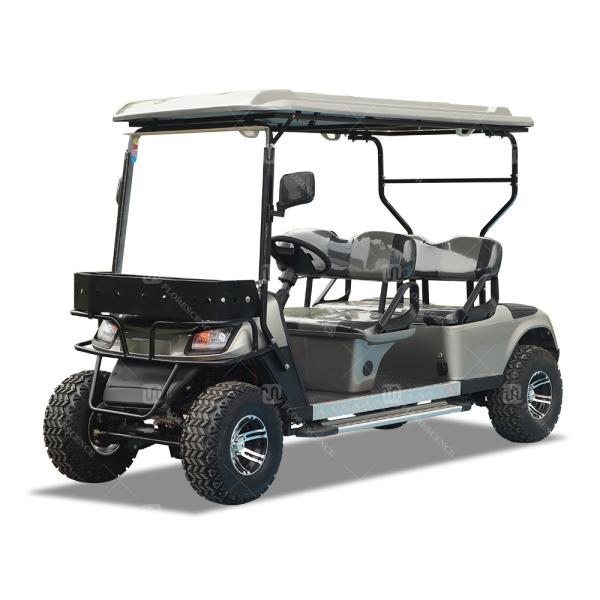 Carrinho de golfe elétrico Legal Street de 4 lugares com bateria de lítio e banco traseiro dobrável e grande espaço de armazenamento