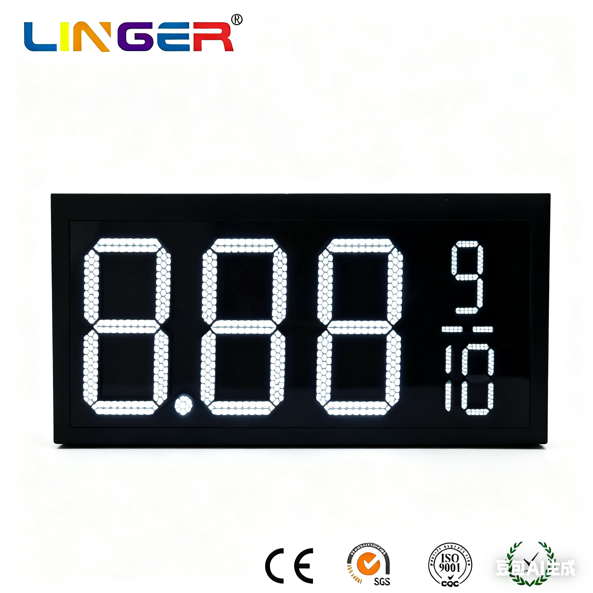 US Standard 8.889/10 Format Gas Price Sign White Electronic Gas Price Sign Outdoor