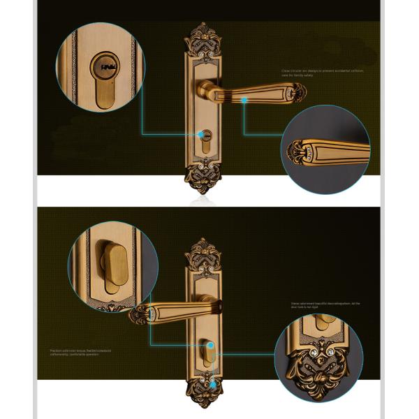 Mortise lock for timber door,Interior Door Locks factory,Antique Brass finish,Bedroom lock